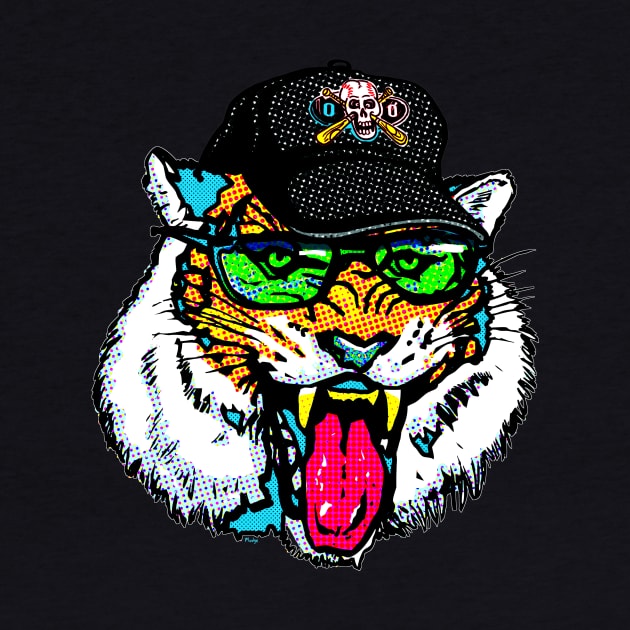 Tiger Sporting Slick Shades and Skull Cap by Mudge